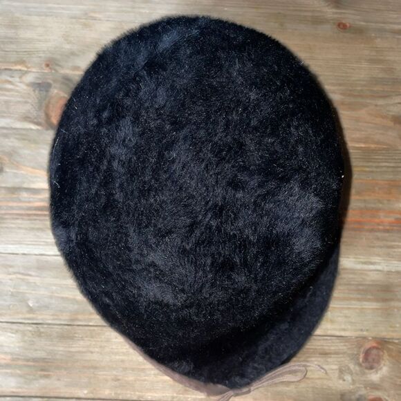 Mr. John Debutante Vintage Hat Black & Tan Taupe 40s 50s Bowl Flapper Cap Gatsby - Picture 5 of 6